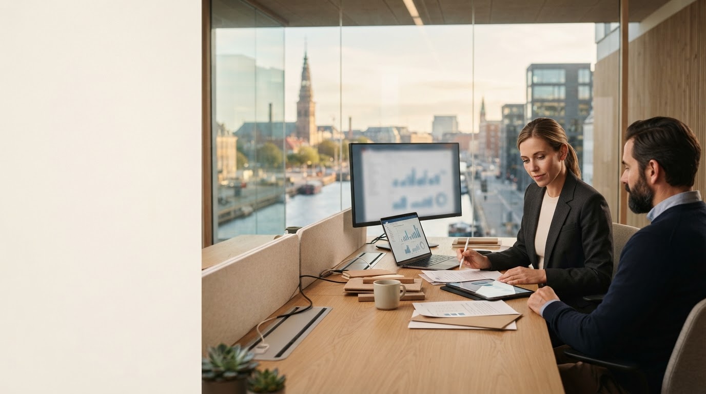 Nyhedshuset Danmark — visualisering af AI-drevet dataanalyse for investeringsbeslutninger